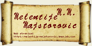 Melentije Majstorović vizit kartica